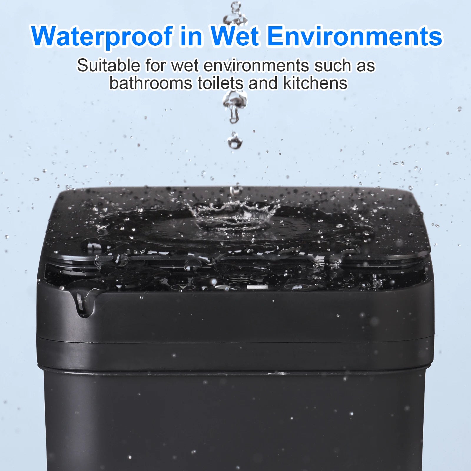 2 Pack 12L & 18L Automatic Trash Can Bathroom Touchless Motion Sensor Garbage Can with Lid for Bedroom living Room Kitchen Black
