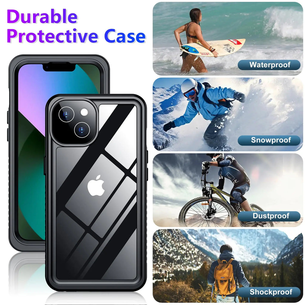 IP68 fully enclosed waterproof solid-color phone case, suitable for iPhone 17 PRO MAX/16/15/14/13 shockproof protective cover