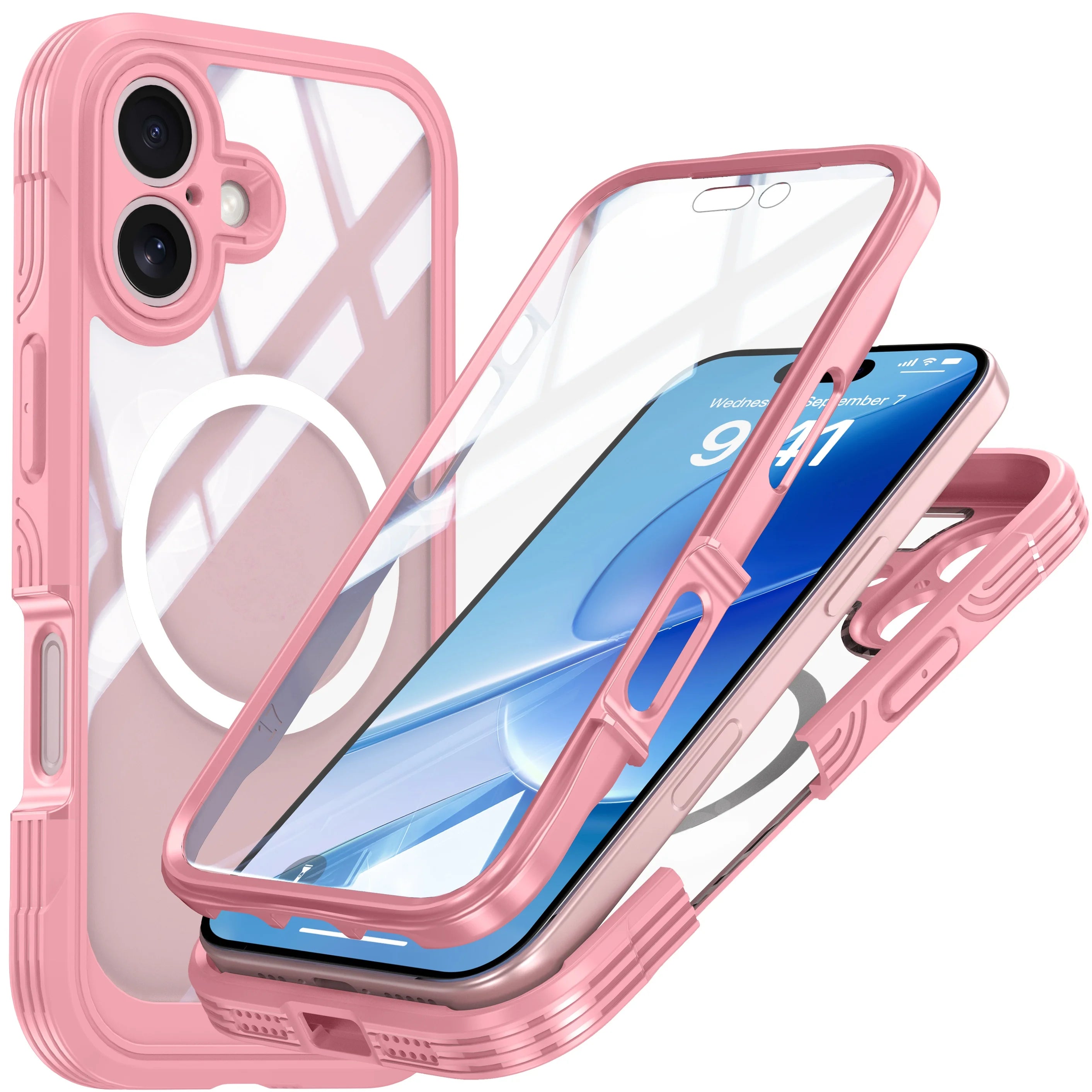 The 360-degree full-coverage phone case is suitable for iPhone 17E/17 PRO MAX/16/15/14, shockproof, and has a sturdy appearance