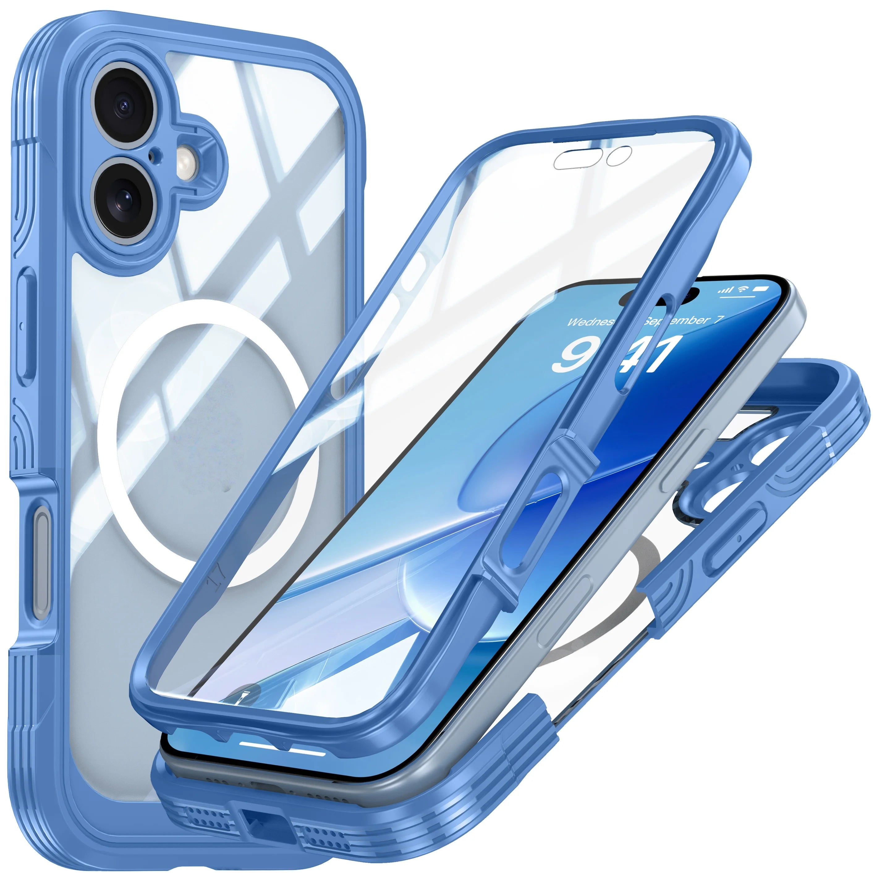 The 360-degree full-coverage phone case is suitable for iPhone 17E/17 PRO MAX/16/15/14, shockproof, and has a sturdy appearance