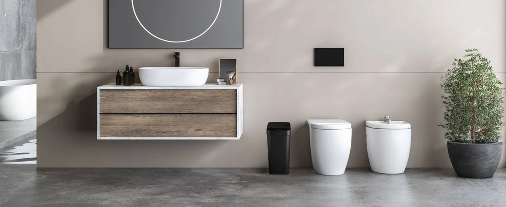 2 Pack 12L & 18L Automatic Trash Can Bathroom Touchless Motion Sensor Garbage Can with Lid for Bedroom living Room Kitchen Black
