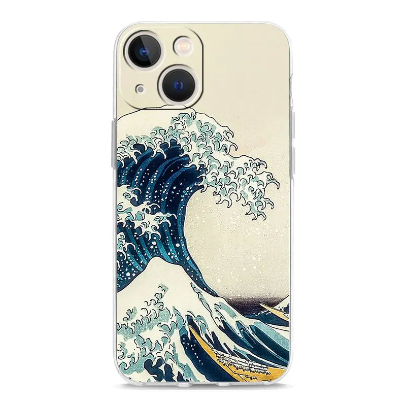 Phone Case For iPhone 17 Cases iPhone Air 16 15 12 13 14 Pro Max 7 8 Plus 16Pro iPhone11 Cover Fashion Great Blue Wave