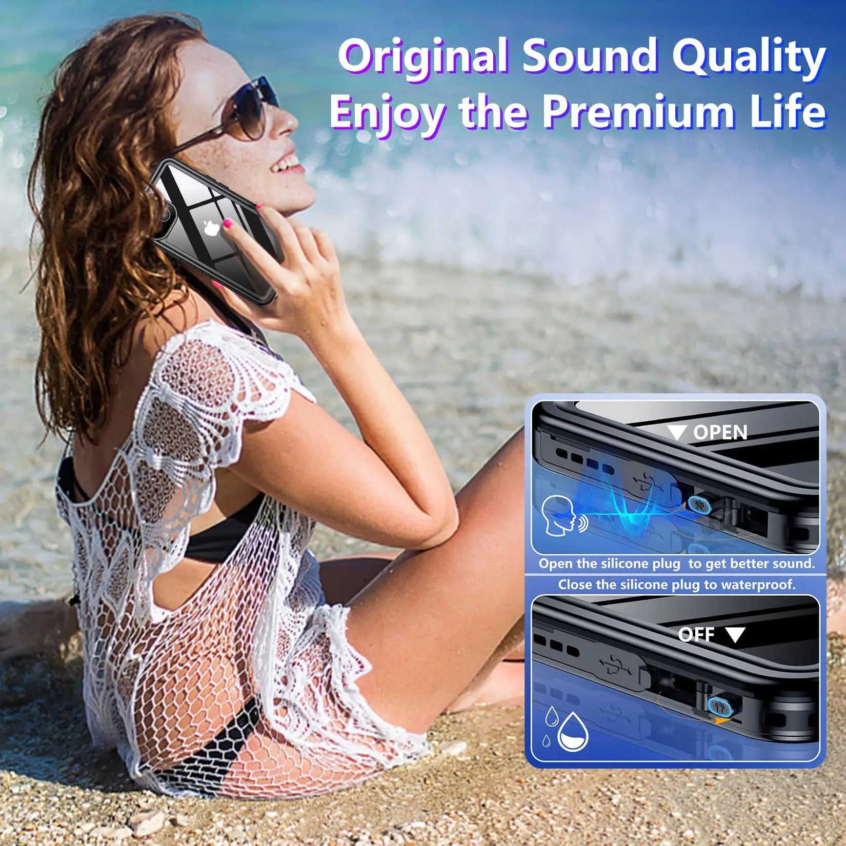 IP68 fully enclosed waterproof solid-color phone case, suitable for iPhone 17 PRO MAX/16/15/14/13 shockproof protective cover