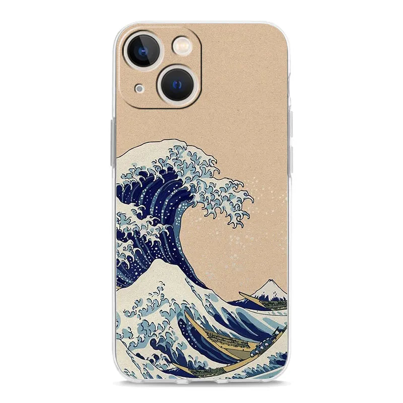 Phone Case For iPhone 17 Cases iPhone Air 16 15 12 13 14 Pro Max 7 8 Plus 16Pro iPhone11 Cover Fashion Great Blue Wave