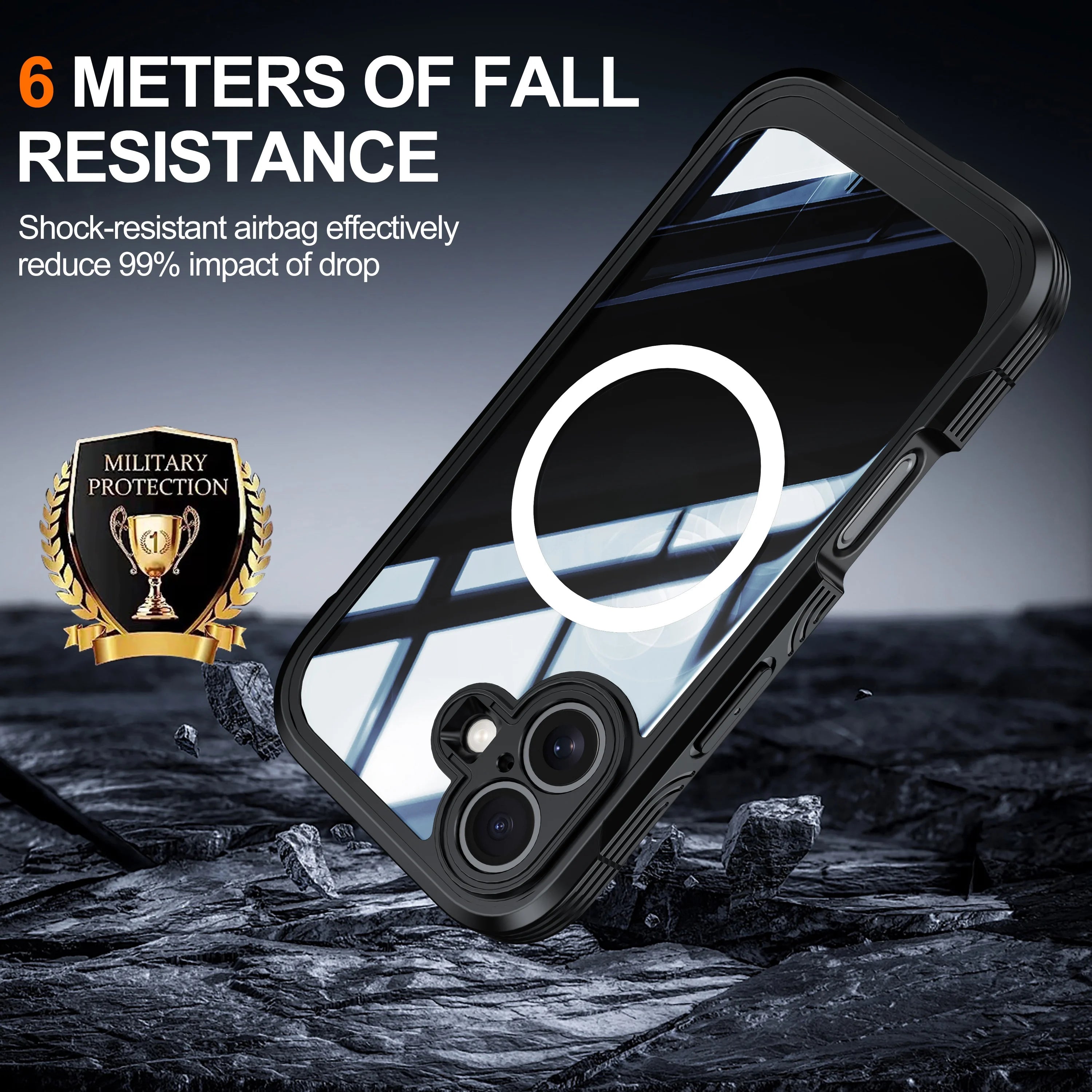 The 360-degree full-coverage phone case is suitable for iPhone 17E/17 PRO MAX/16/15/14, shockproof, and has a sturdy appearance