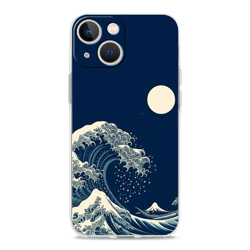 Phone Case For iPhone 17 Cases iPhone Air 16 15 12 13 14 Pro Max 7 8 Plus 16Pro iPhone11 Cover Fashion Great Blue Wave